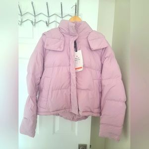 NWT Lululemon Pink Peony Wunder Puff Cropped Jacket Size 8